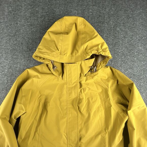 Eddie Bauer WeatherEdge Jacket Womens Sz M Yellow Waterproof Hooded Windbreaker - Picture 2 of 13